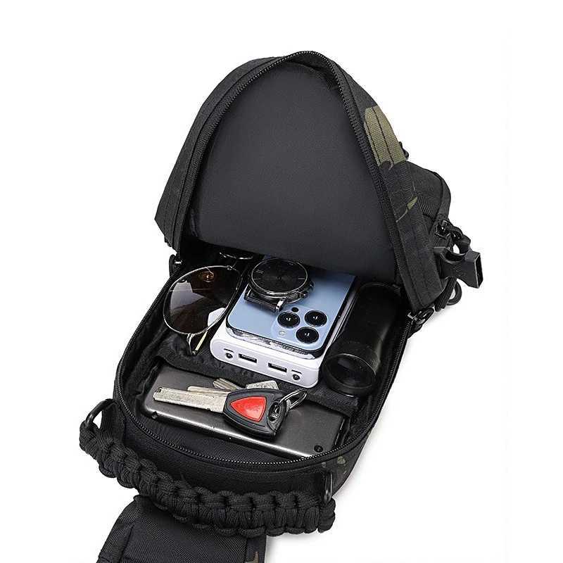 Tactical Chest Bag for Men Waterproof Camping Shoulder Outdoor Hiking Climbing Cycling Crossbody Bag Sling EDC Fanny Pack W250603