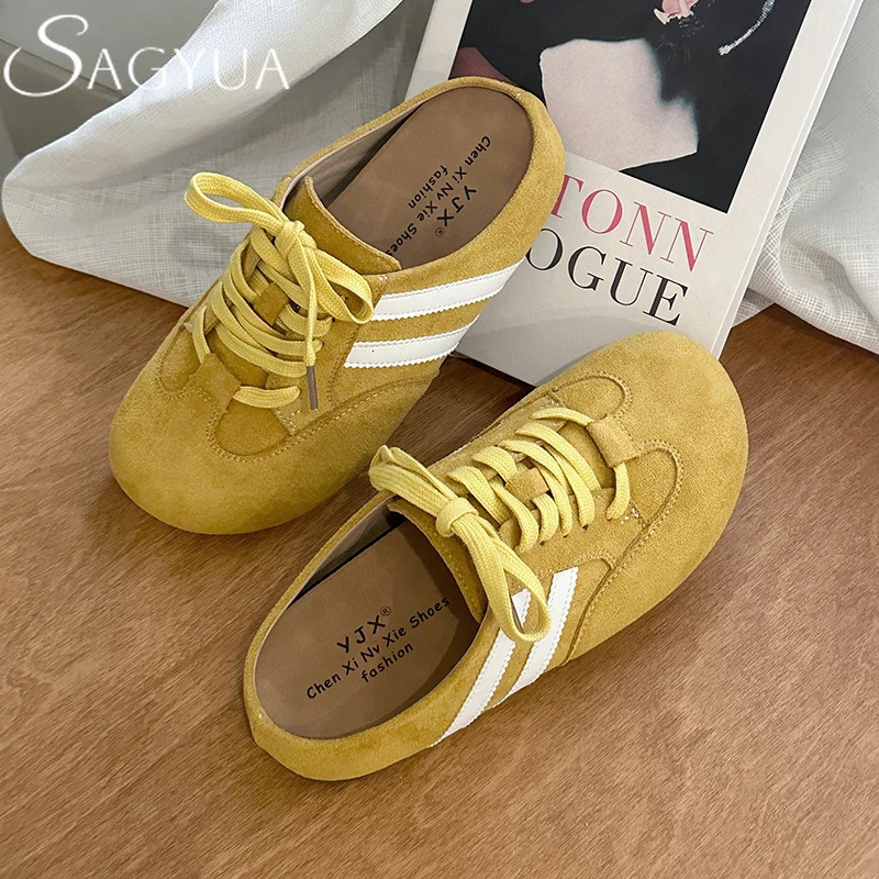 Platform Womens Sneakers Flats Mules Shoes Lace Up Slippers Trend Casual Sneakers Cozy Summer Woman Shoes Sandals Loafers 250529