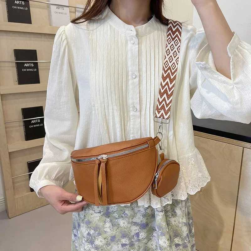Small Semicircle Saddle Shoulder Crossbody Bags For Women Pu Leather Waist Bag Anti Theft Casual Chest Bag Fashion Belt Bag W250604