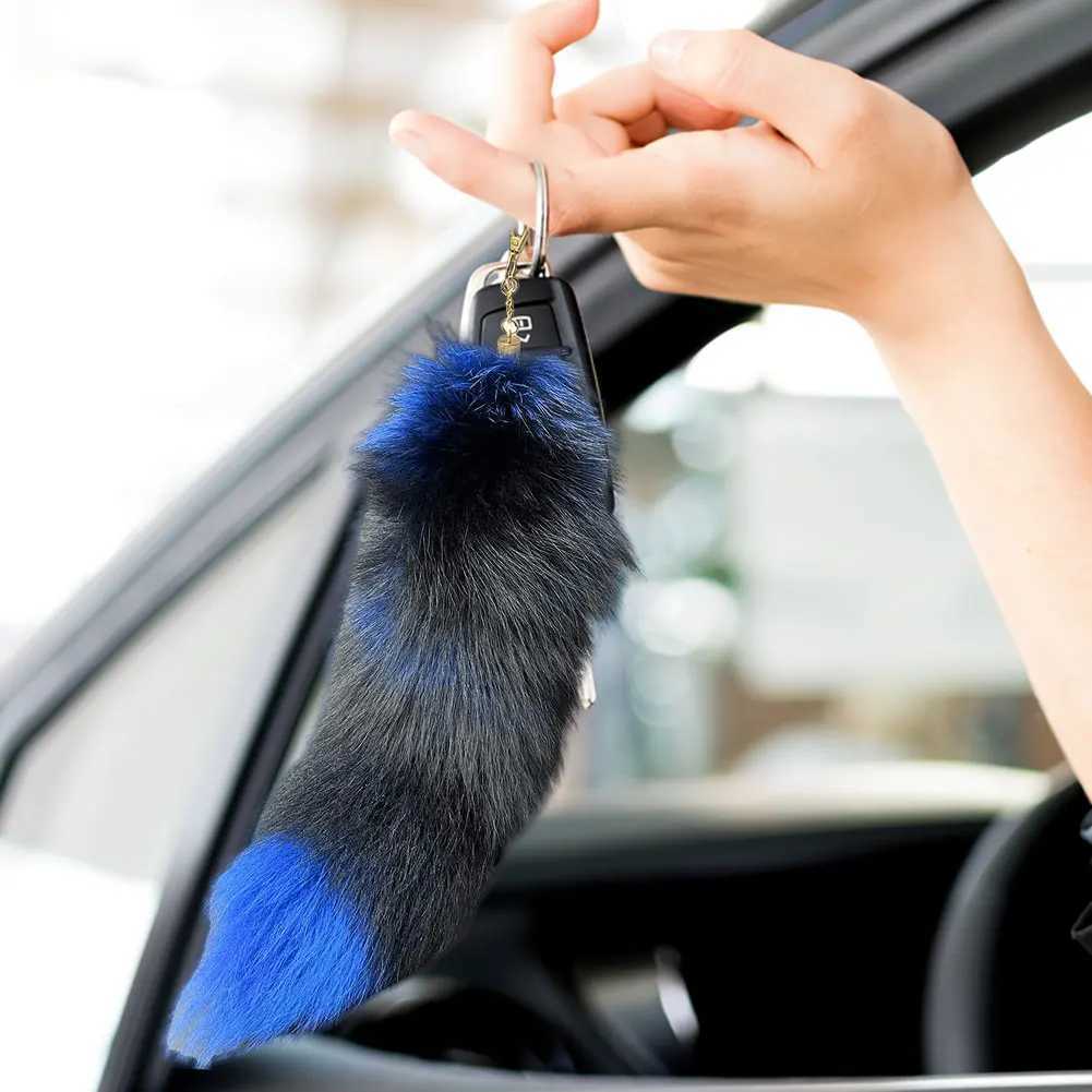 Huge Fluffy Faux Fur Fox Tail Keychain Therian Tail Fox Tail Keychain Fur Pendant Key Chain Keychain Pendant Gift for Women Girl M250604