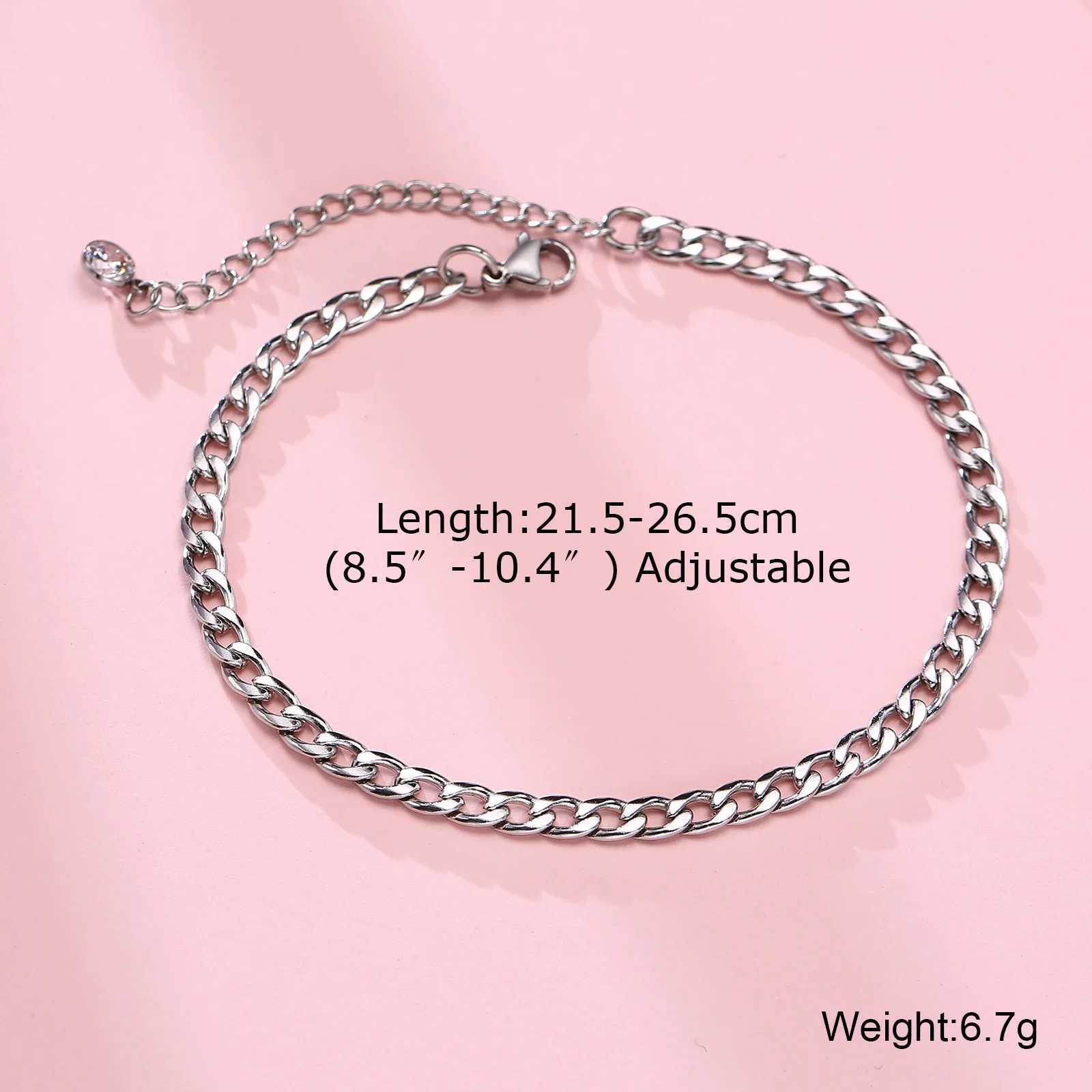 Beach Women Chain Anklet Stainless Steel Rope Twist Chain Link Ankle Summer Foot Bracelet Wholesale Jewelry W250604