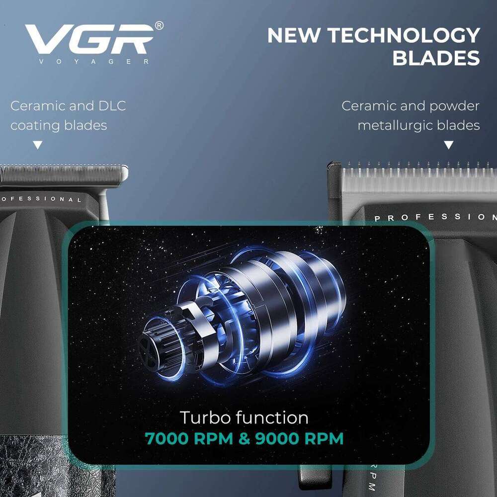 VGR Professional Clippers Hair Cutting Hine 9000 RPM Haircut Barber Cordless Trimmer For Men V-640