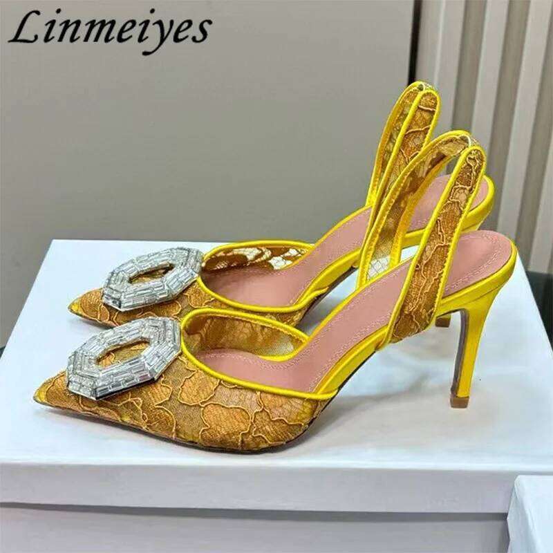 Rhinestone Slippers Woman High Heels Party Dress Shoes Summer Slides Stiletto Crystal Gladiator Sandals Women