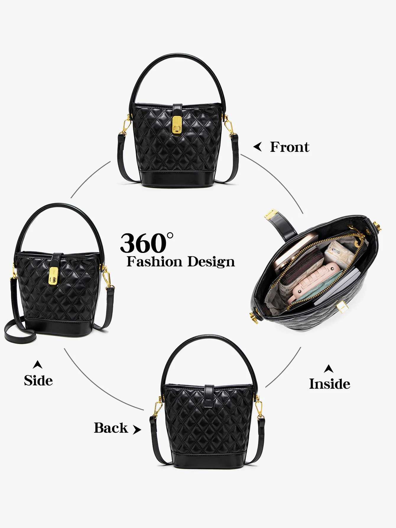 MIYIN Fashion classic quilted diamond pattern chain ladies crossbody bag simple and versatile large capacity bucket bag XJ250604