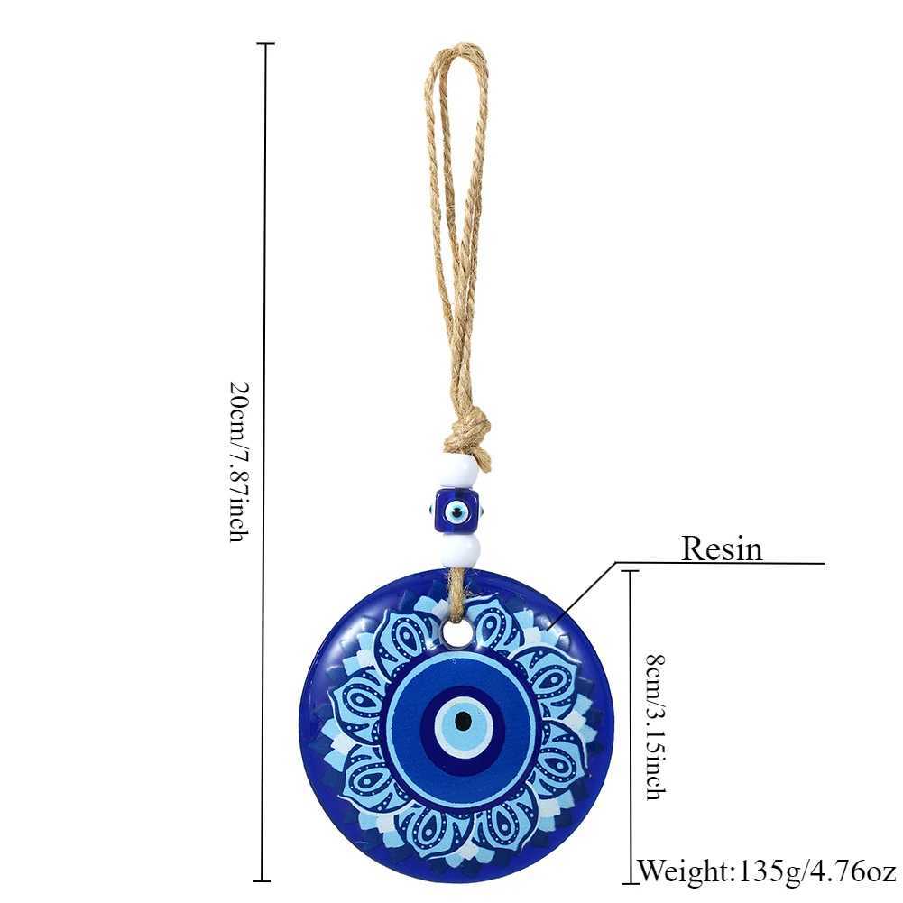 Vintage Eye Pattern Flower Resin Keychain Turkish Evil Eye Colorful Pattern Carabiner for keys Car keyring Gifts for Women Men M250604