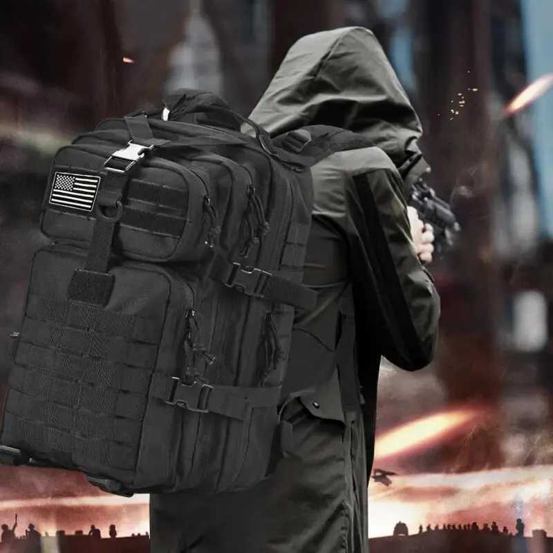 50L Large Capacity Men Tactical Backpack 3P Softback Outdoor Waterproof Bug Rucksack Hiking Camping Hunting Bags W250603