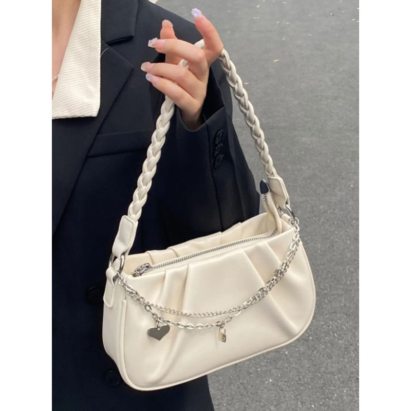 Women s Designer fashion Wrinkle fashion Personalized Bag Handbag Simple Multi functional Fashion Zipper Chain Underarm Bag Shoulder Bag