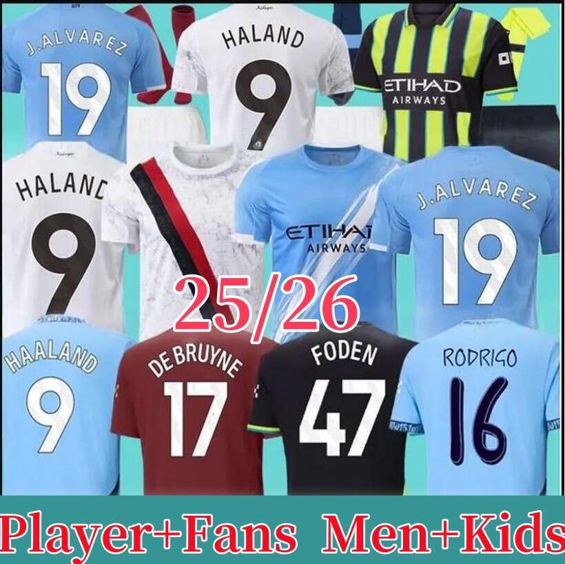 25 26 man city HAALAND soccer MARMOUSH KOVACIC GVARDIOL DE BRUYNE MATHEUS N. jerseys FODEN DOKUMAN CITY NICORetro Football Shirt Tracksuit men kids kit