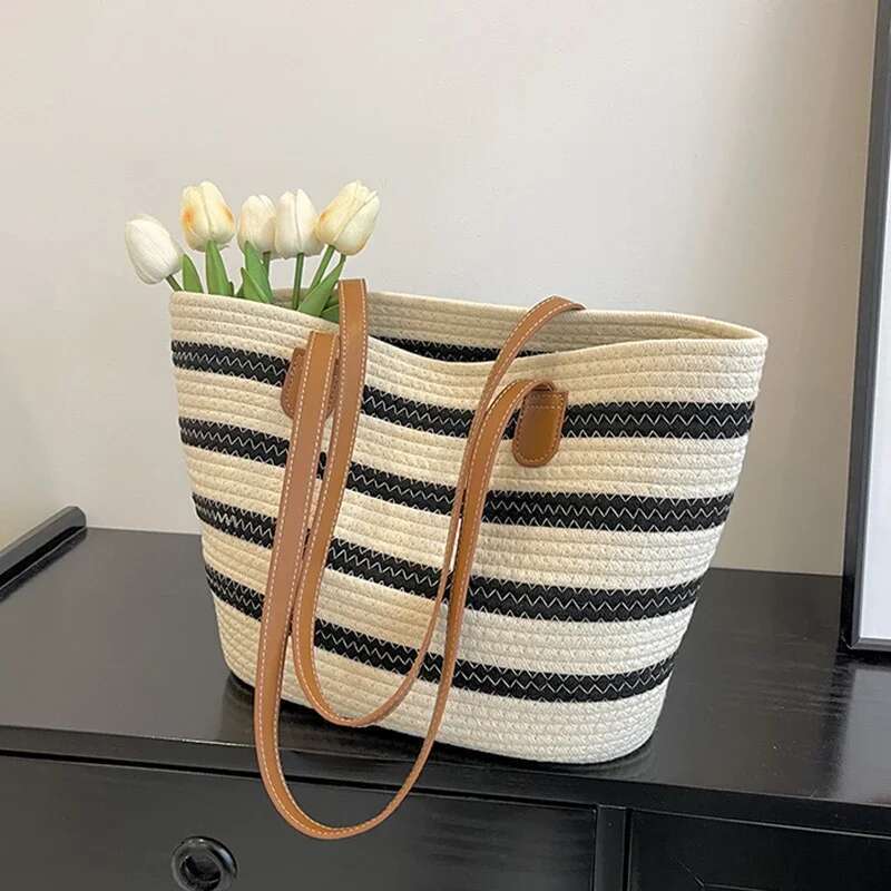 Casual Bohemian Style Beach 2024 Summer Straw Bag Design Women's Handbag