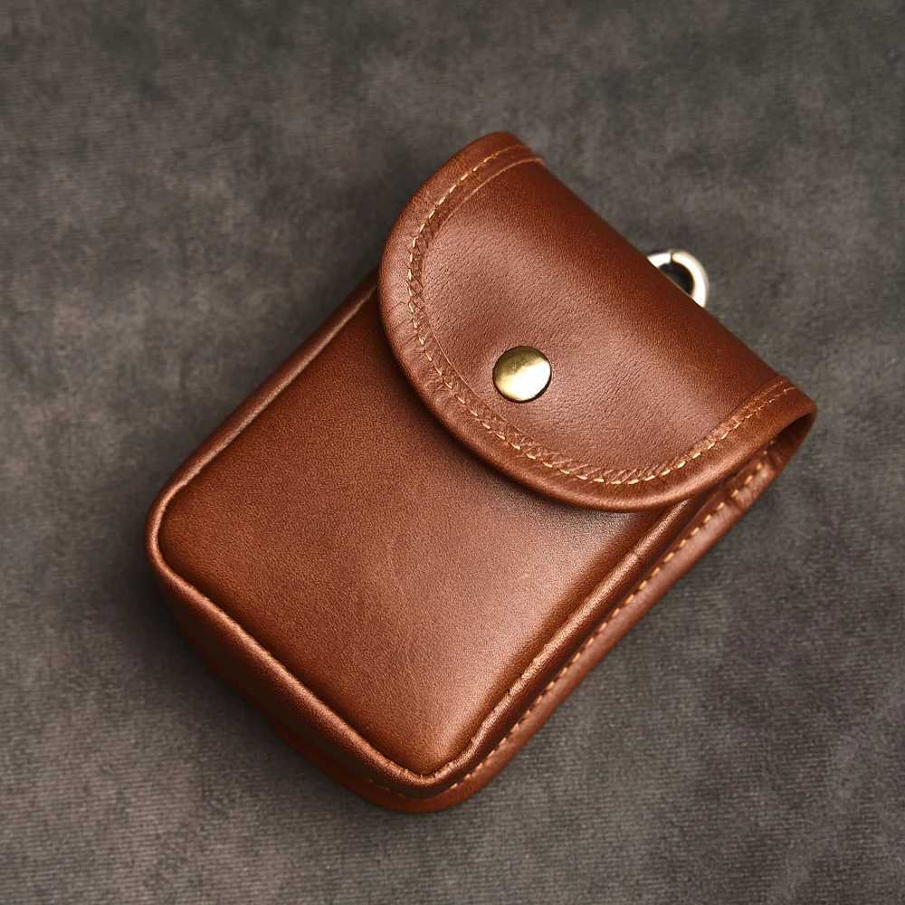 Genuine Leather Vintage Waist Bag Mens Shoulder Bag Casual Small Satchel Sports Waist Bag Wearable Belt W250604