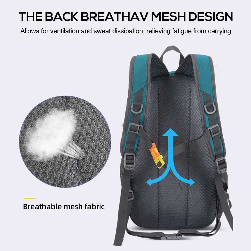 20L Outdoor Camping Backpack Waterproof Tear-resistant Oxford Cloth Backpack Outdoor Mountaineering Backpack for Hiking Running W250603