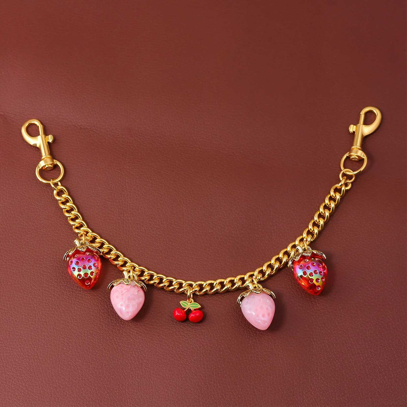 Cute Strawberry Cherry Bag Keychain Fashion Fruit Strawberry Cherry Bag Charm Keychain For Women Bag Charm Jewelry Gifts W250604