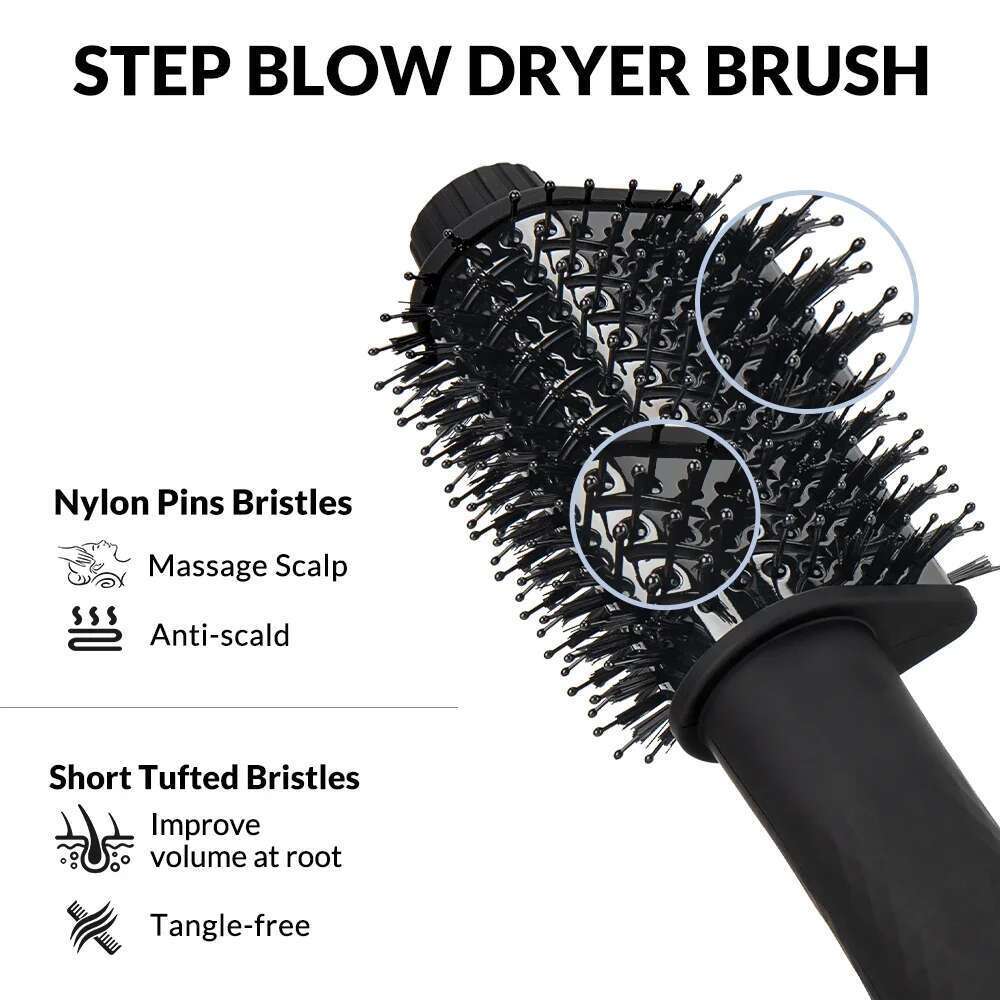 Hot Air Brush Multi-Function Dryer Straightener Curler Comb One Step Professional Salon Hair Styler And Volumizer Ion Blow