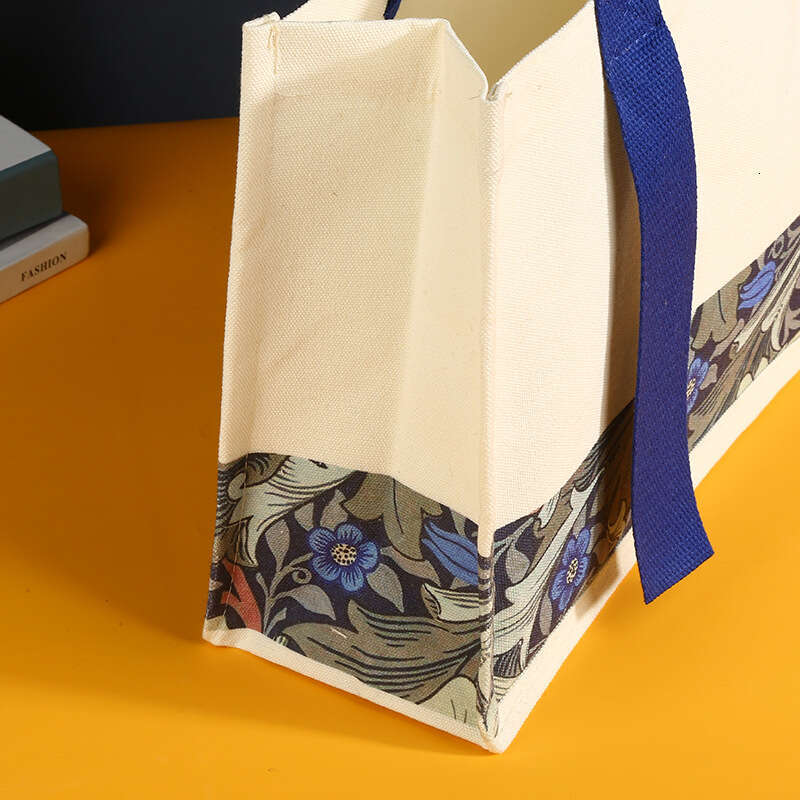 Canvas Tote Bag Pattern Thickened Handheld Ribbon Large Capacity Corporate School Advertising Promotion Printed