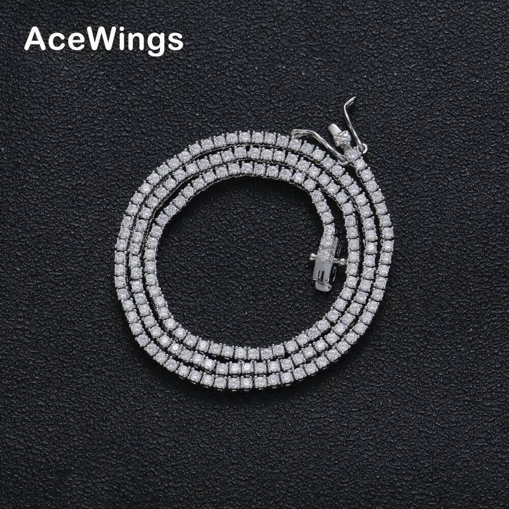 2mm Tennis Chain Necklace brass setting CZ Iced Out Cubic Zirconia BC210