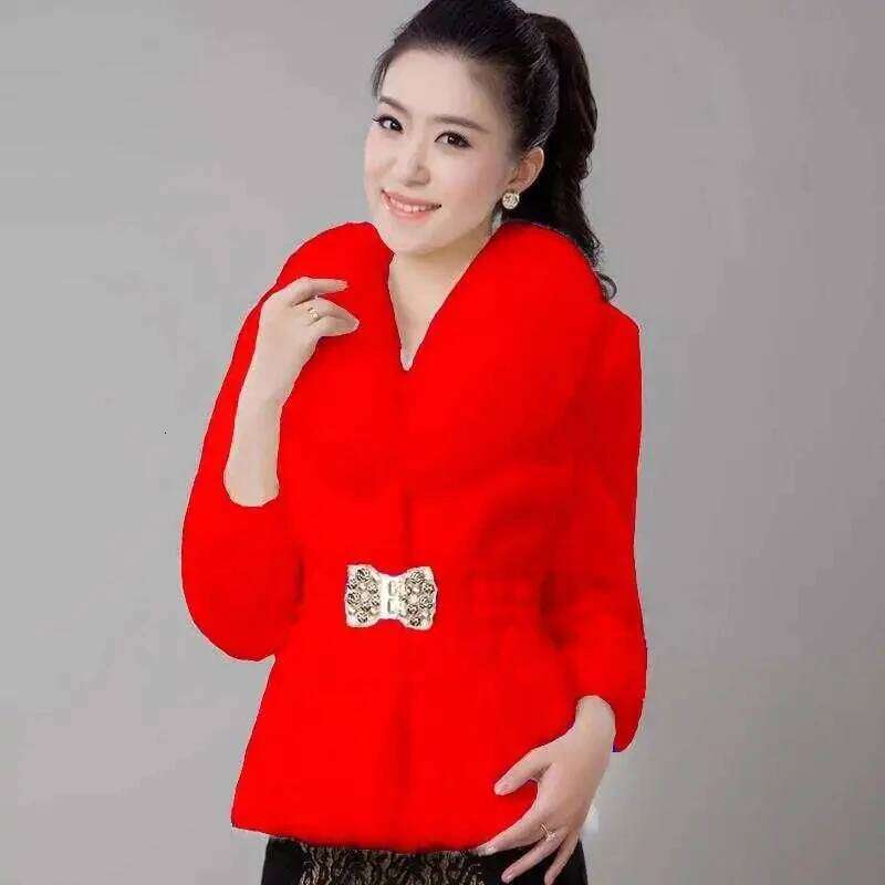 New autumn and winter clothing mink jacket fashion slim-fit imitation fox collar women's coat