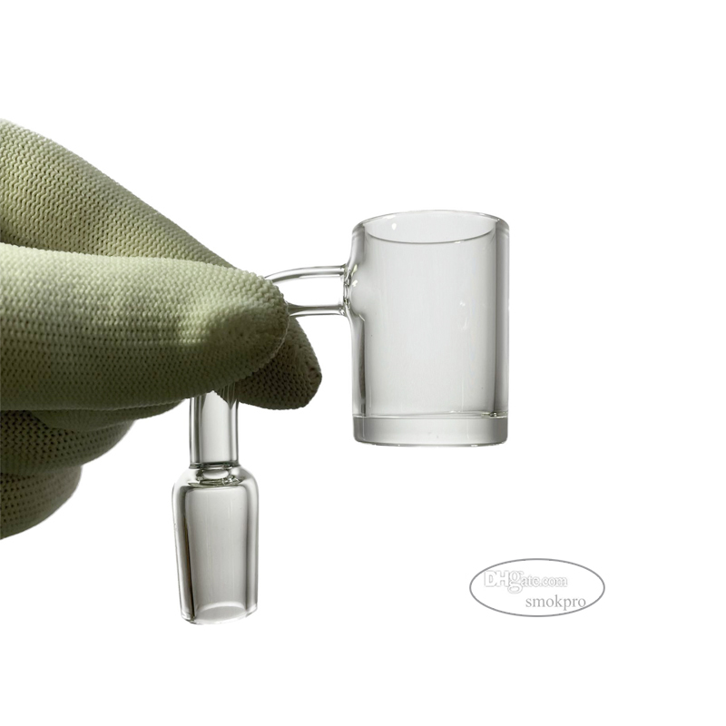 25mm Flat Top Bucket Quartz Banger Attachment W/ 4mm Thick Clear Bottom 10mm 14mm Male Female Joint for Glass Water Bongs Dab Rigs