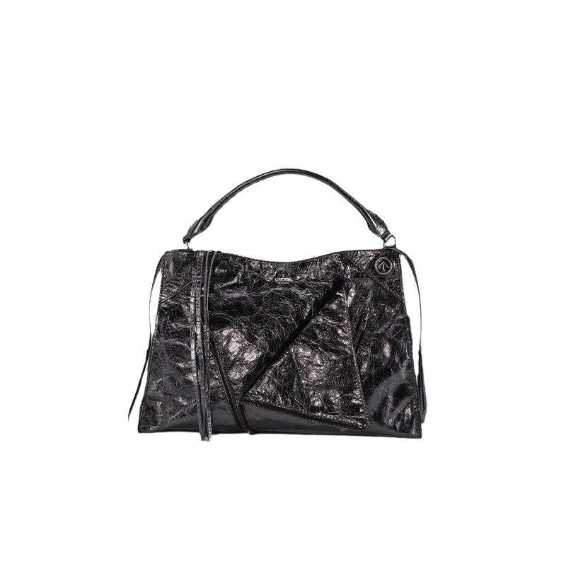 Women's Bags Designer Women's Bags Designer Sun Qian Same Style GROTTO Lapel Genuine Leather Large Capacity Commuter Handbag Shoulder Crossb