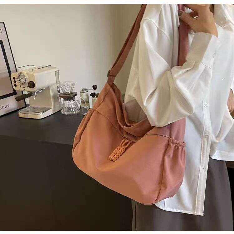 Minimalist Large Capacity Canvas for Women, Casual Versatile Commuter Shoulder Tote College Student Class Crossbody Bag, School Bag