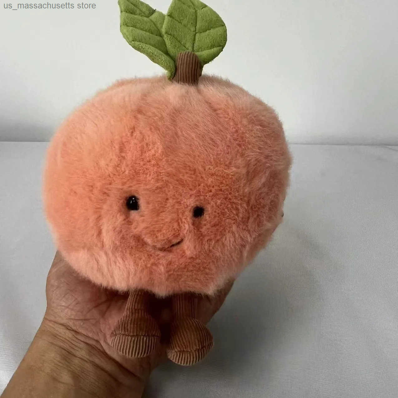 2025 Peach Pear Cherry Plush Doll Smiling Face Fruit Series Home Bedroom Decoration Pet Interactive Toy Birthday Gift y250604BD3D