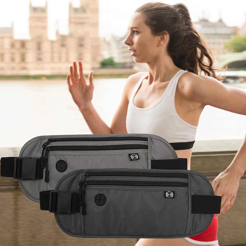 Running Waist Bag Waterproof Outdoor Waist Bag Multifunctional Two-layer Zipper Ticket Passport Storage for Daily Travel Fitness W250604