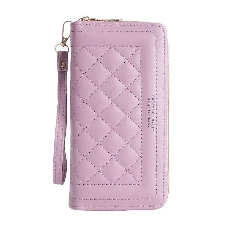 Women's Wallet Long Style 2025 New Versatile Large Capacity Zipper Letter Embroidery Soft Leather Clutch