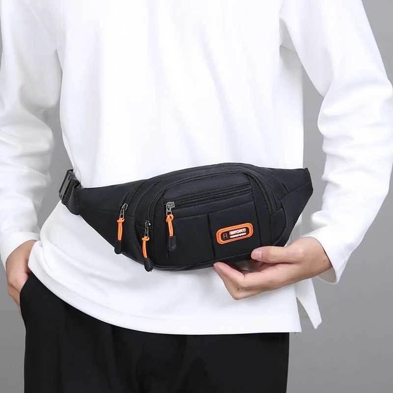 1 waist bag adjustable shoulder strap zipper closure side backpack for hiking running and outdoor activities W250604