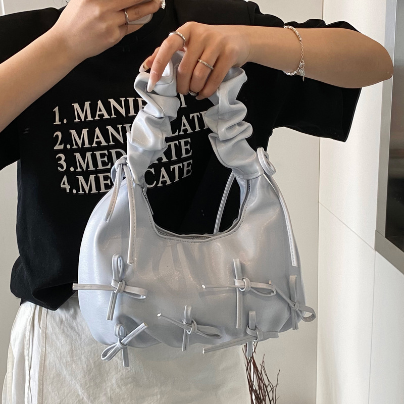 Wrinkled shoulder bag new bow tie shoulder cloud fashion bag cute fashion women s armpit bag designer women s crossbody bag handbag