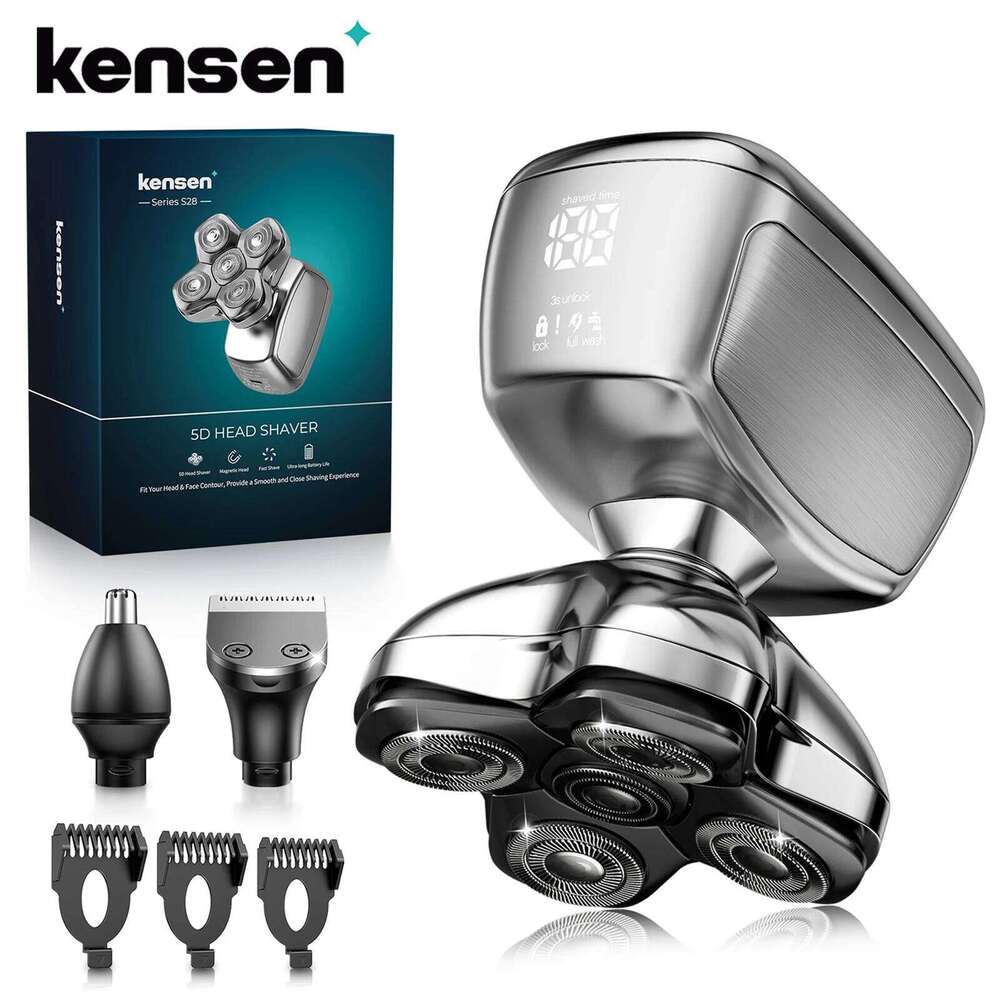KENSEN S28 Electric Shaver For Blad Man Hair 5D Floating Head Razor Beard Trimmer 5 In 1 Rechargeable Shave Hine