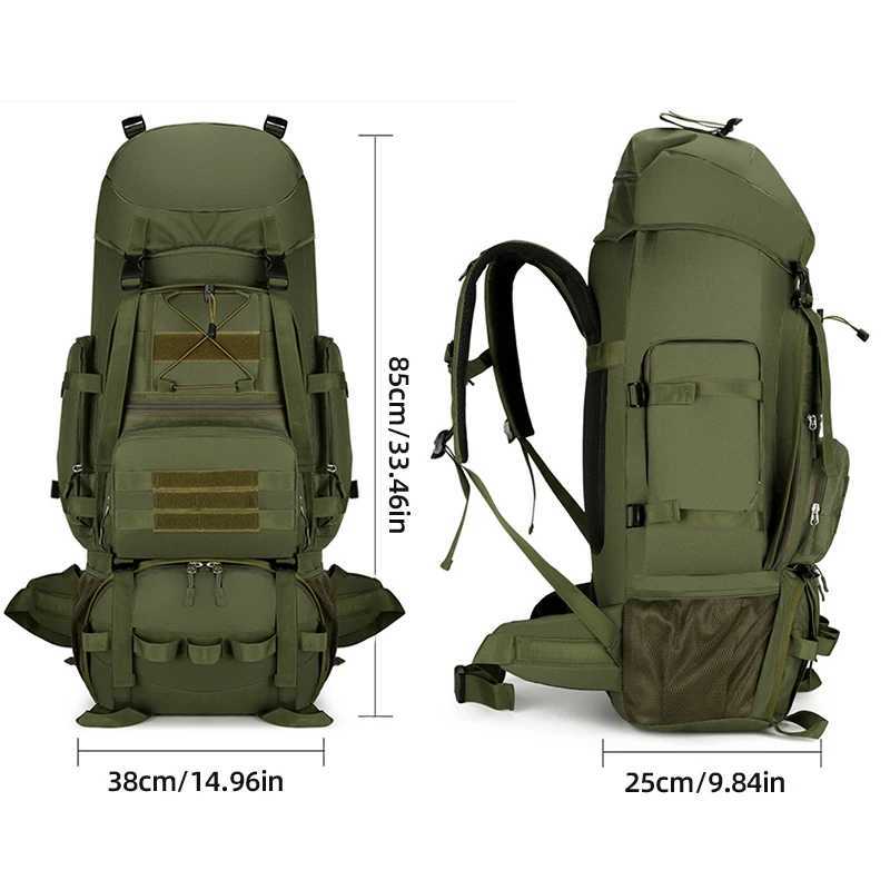 90L Tactical Backpack Travel Camping Luggage Molle Bag Outdoor Climbing Hiking Trekking Bags Large Sport Mountaineering RucksackW250603