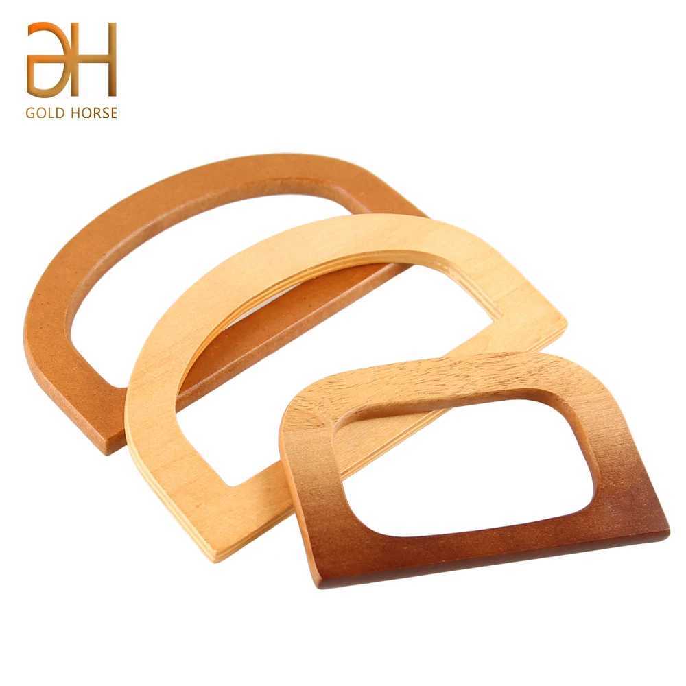 10Pcs D Shape Bag Handles DIY Replacement Handbag Tote Handles Purse Bags Bag Straps Wooden Bag Handle Accessories W250604