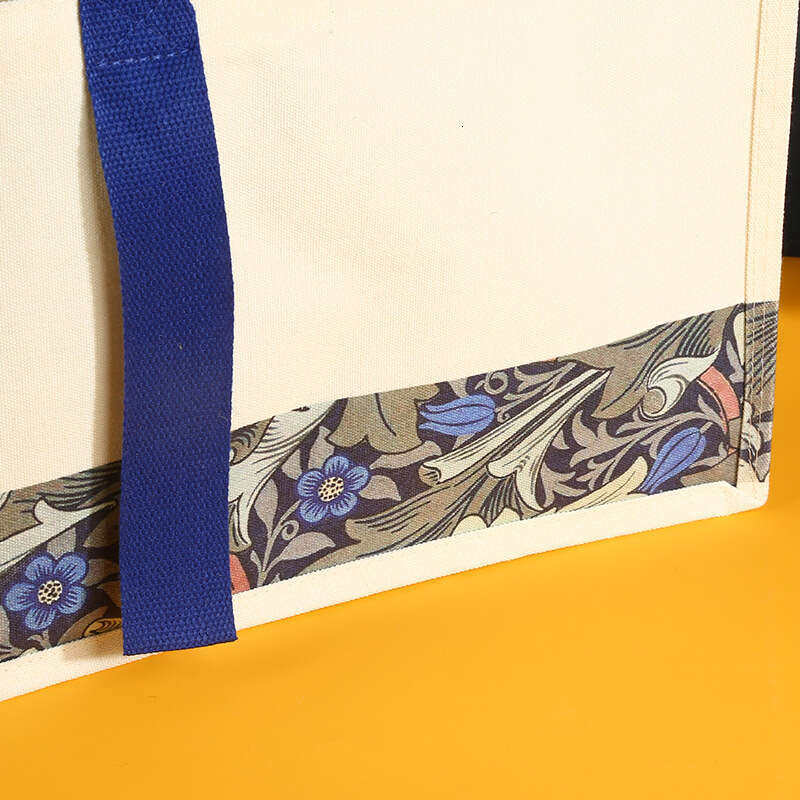 Canvas Tote Bag Pattern Thickened Handheld Ribbon Large Capacity Corporate School Advertising Promotion Printed