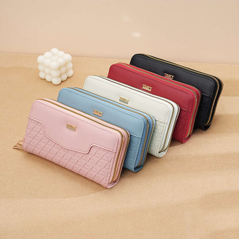 Women's Wallet Long Double Zipper Clutch Multi-Function Phone Coin Purse Card Holder High-End Feel