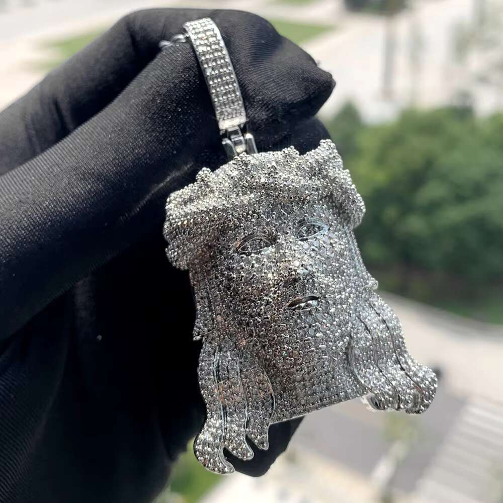 Bling Silver Gold Two Tone Plated Hip Hop Men Boy Jewelry Full Paved Jesus Pendant Necklace