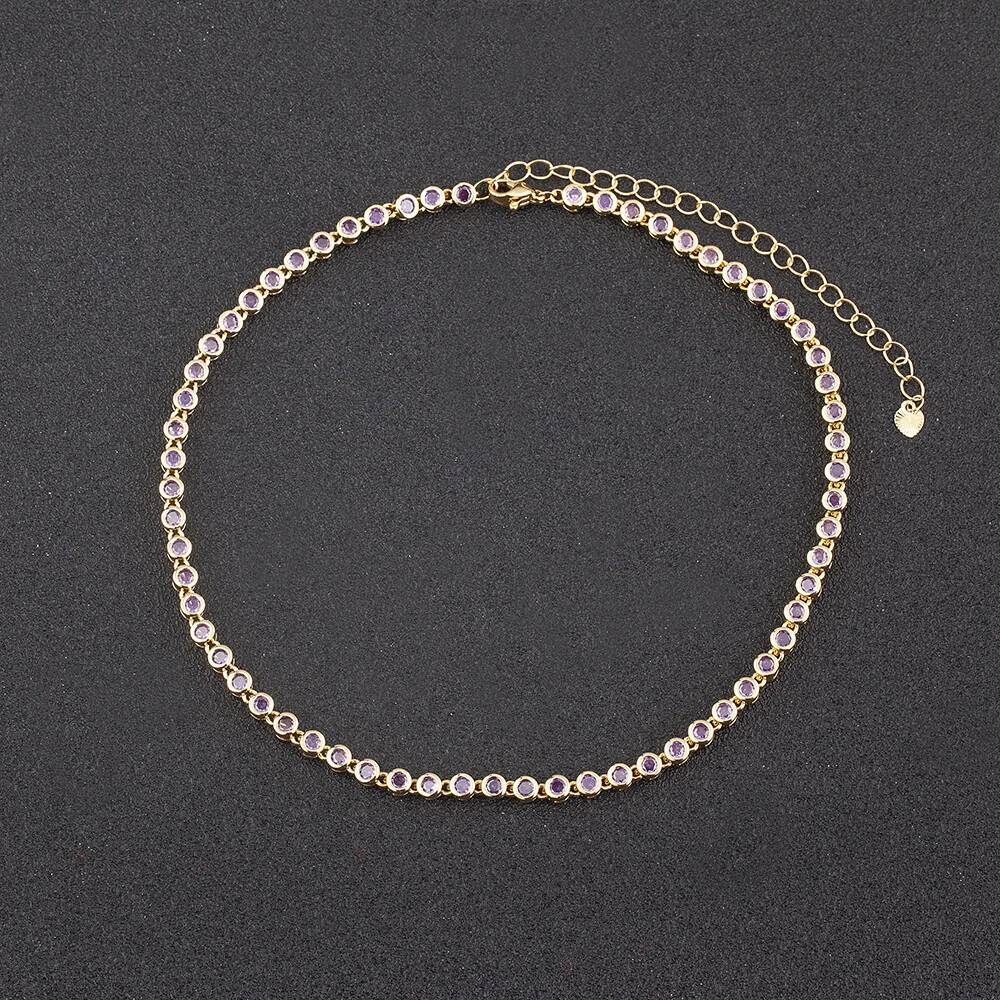 Nidin Ins Hot Sale Sexy Choker Iced Out Tennis Chain Necklace For Women Cubic Zircon Crystal Neck Accessories Jewelry