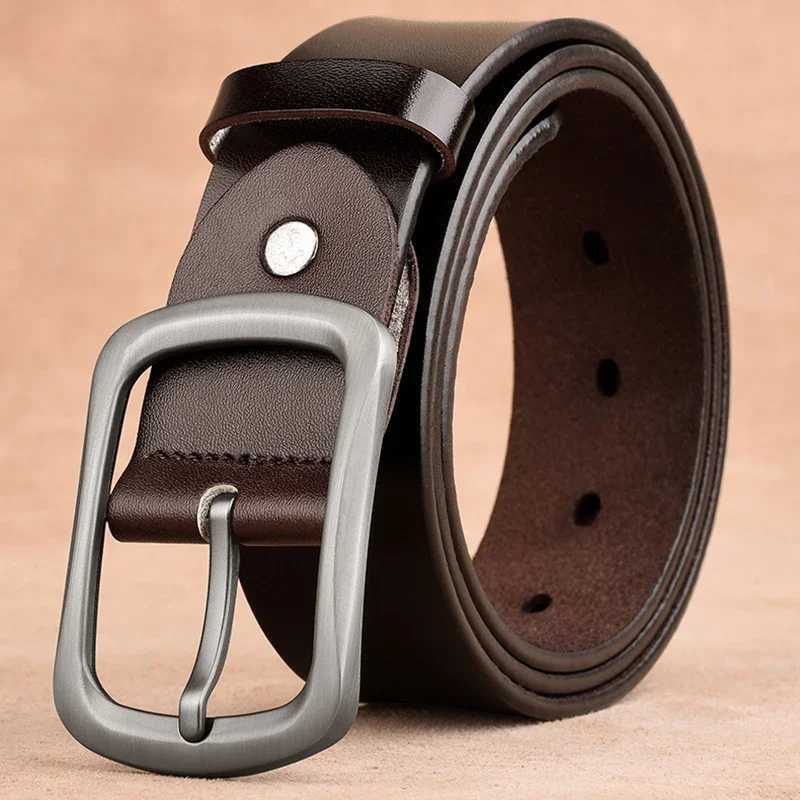 CEXIKA Real Cow Genuine Leather Belt Men Plus Size 120 130 140 150 160 170cm Cowboy Cowskin Pin Buckle Waist Belts for Jeans W250604