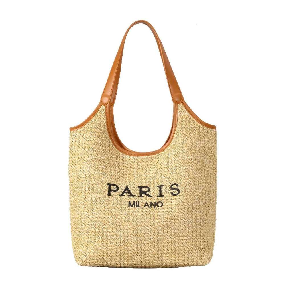 Fashion Letters Pp Straw Women Shoulder Bags Casaul Hobos Woven Handbags Summer Beach Large Capacity Tote Bag Big Shopper Purses