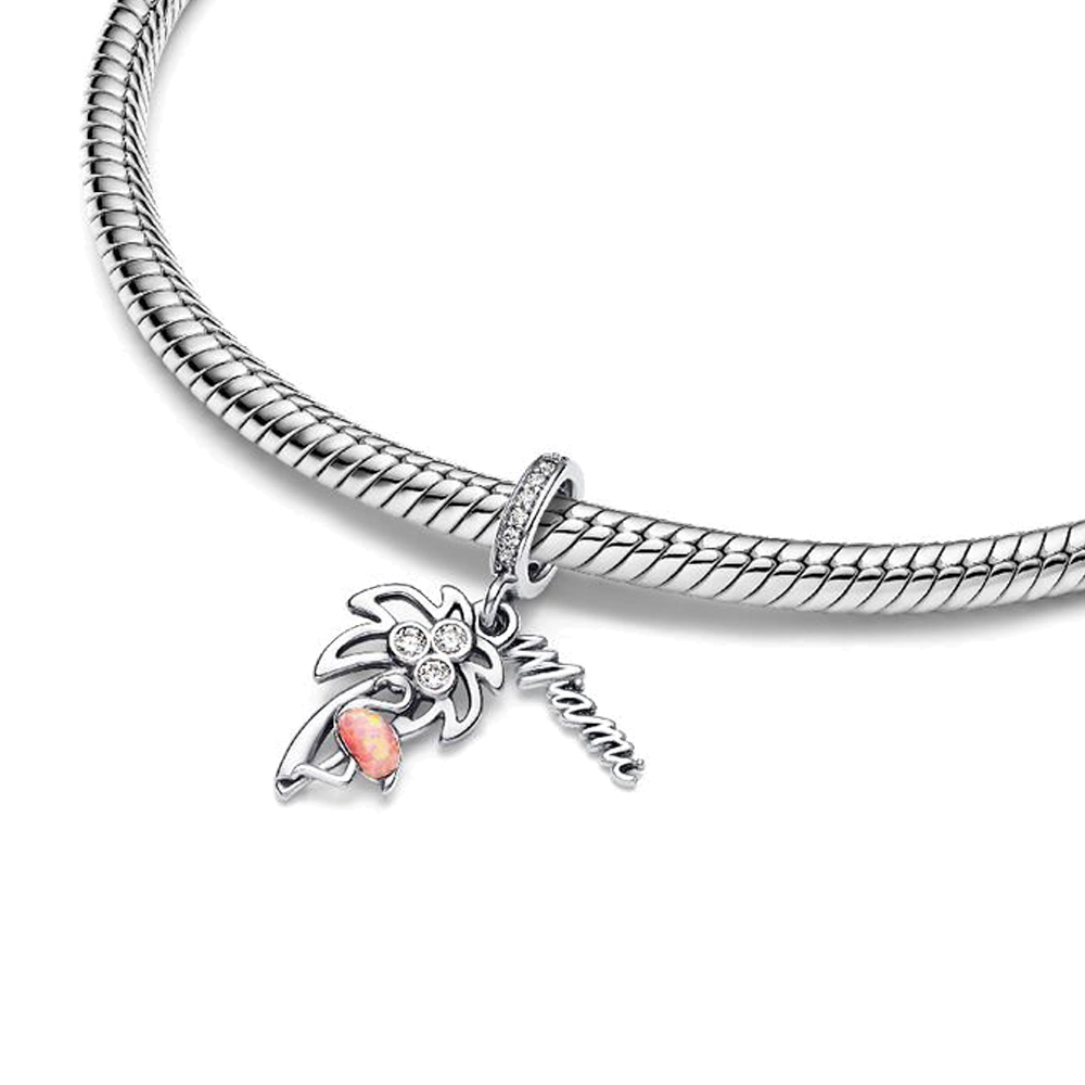FewDook 2025 New Summer Ocean Series Charm Starfish Shell Coconut Tree Dangle Charms Fit Original Pan Bracelet Bead for Women Accessories Jewelry Maki