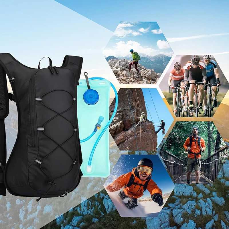 New 12L Outdoor Sport Bike Cycling Running Hiking Hydration Bag Storage Helmet Pack Waterproof UltraLight Bladder Backpack W250603