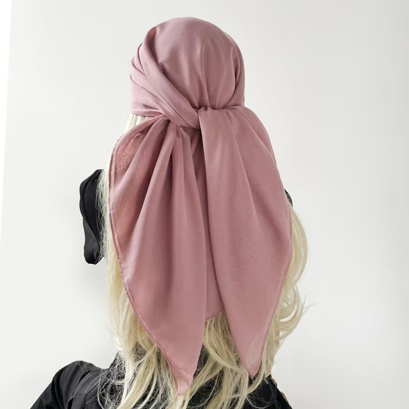 T883 solid color scarf large square scarf 2025 spring new style head scarf headscarf ladies scarf