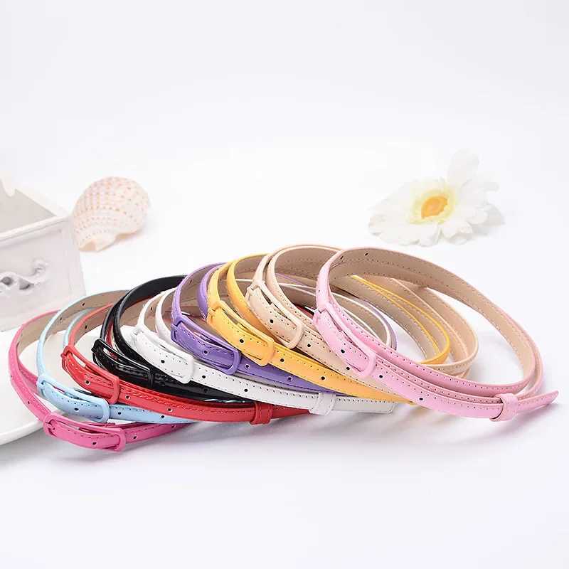 Children Candy Color Belts 1.2cm Super-thin PU Waistbands Simple Solid Color Casual Belts Girl Apparel Accessories W250604
