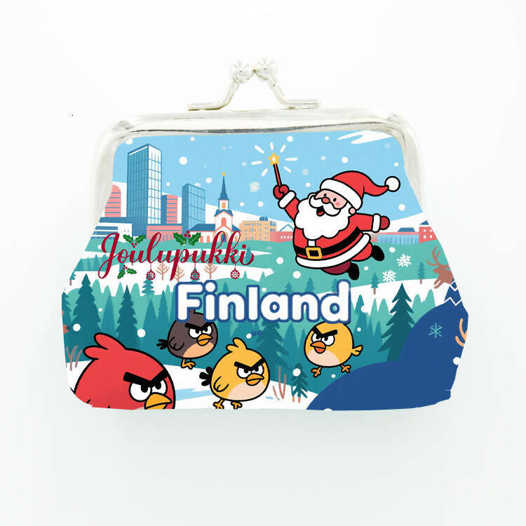 Finland Printed Purse for Women, Key and Coin Holder, Children's Mini Clutch