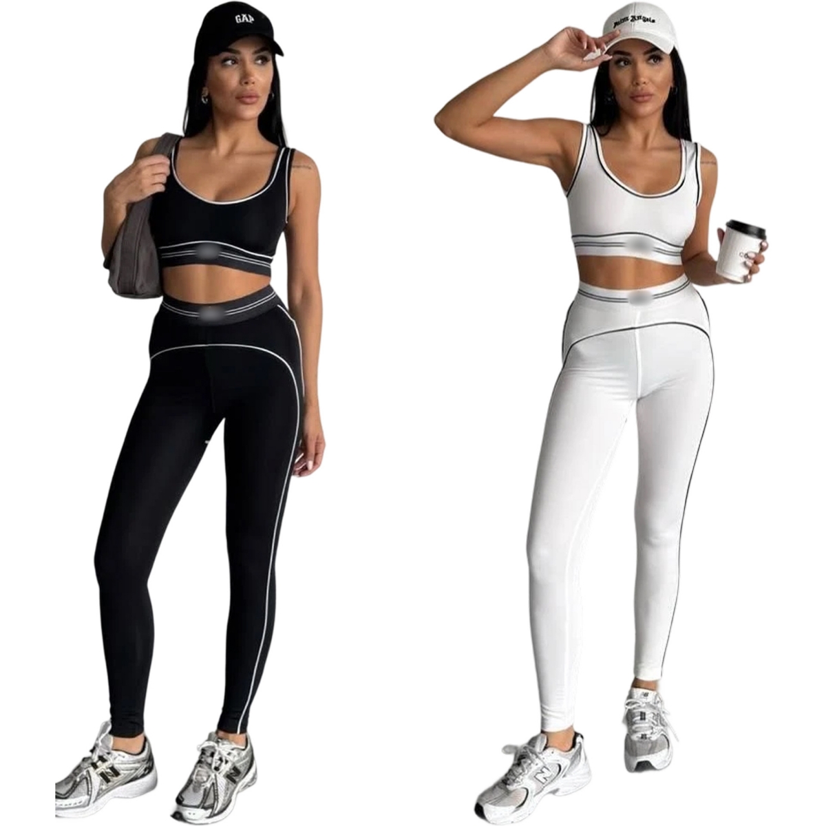 Quick-drying High-elastic Sporty Running Yoga Tracksuits Women Vest Top and Leggings Set Free Ship