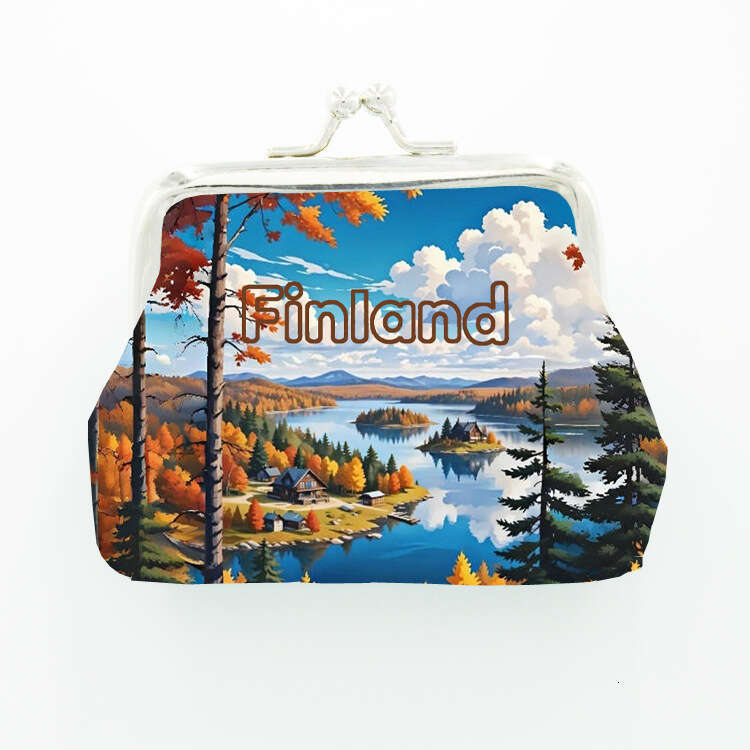 Finland Printed Purse for Women, Key and Coin Holder, Children's Mini Clutch