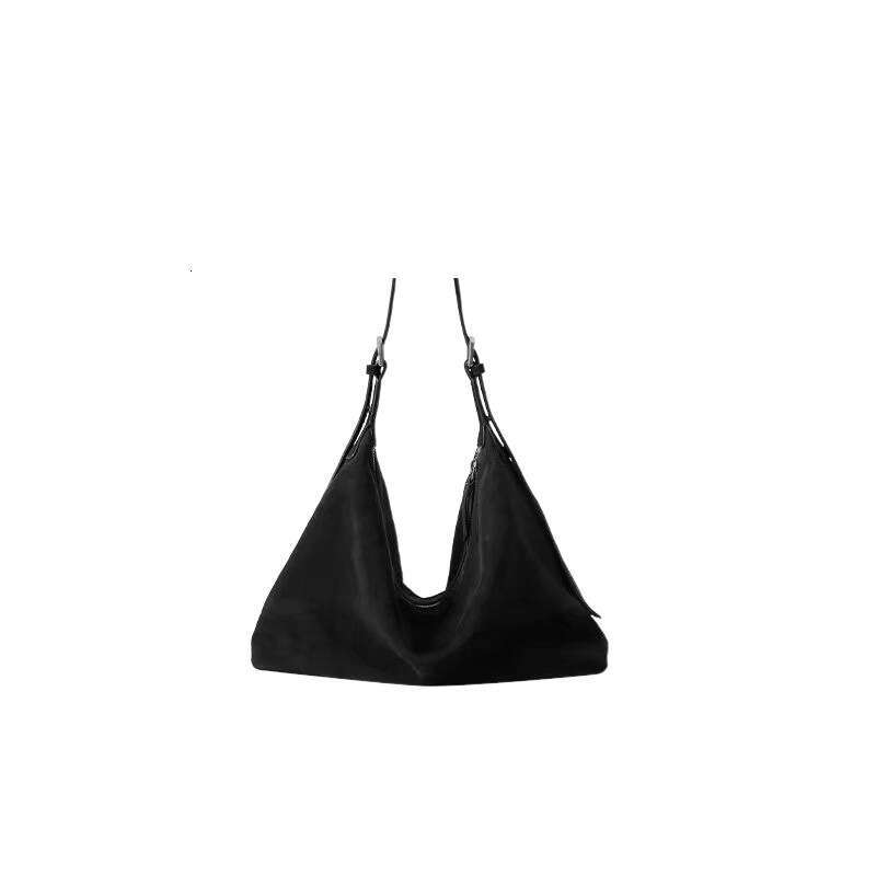 Women's Bags Designer Women's Bags Designer Qiu Zhen Vegetable Tanned (Nubuck Leather) Double Ear Hobo Lazy Single Shoulder Crossbody Large 