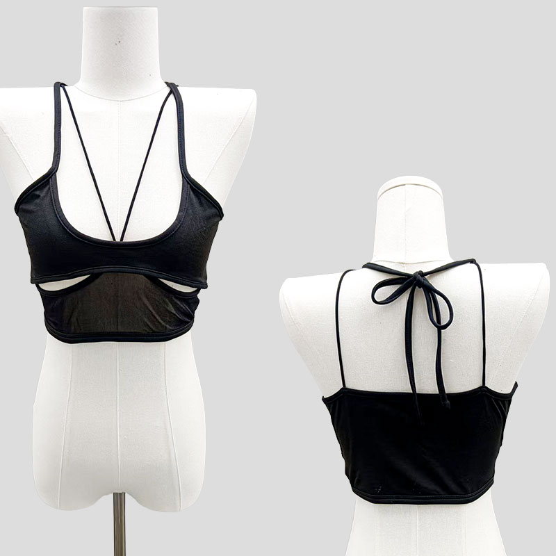 Customisable 2025 New Fashion Spaghetti Straps Cross Back Top Beauty Back Camisole