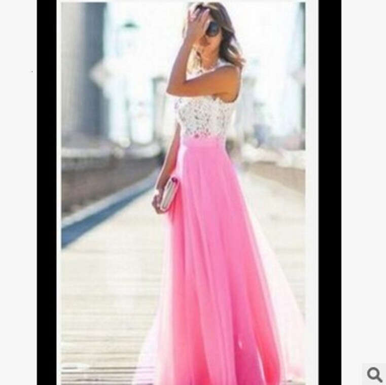 New European and American lace patchwork chiffon extra long dress, 5 colors, size 5, 2025 new casual versatile fashion clothing