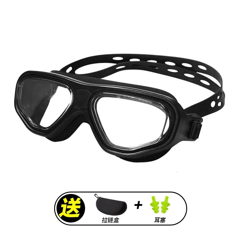 for Children and Adults, Unisex Diving Goggles Set, Waterproof, Anti-Fog, Transparent Swimming Glasses