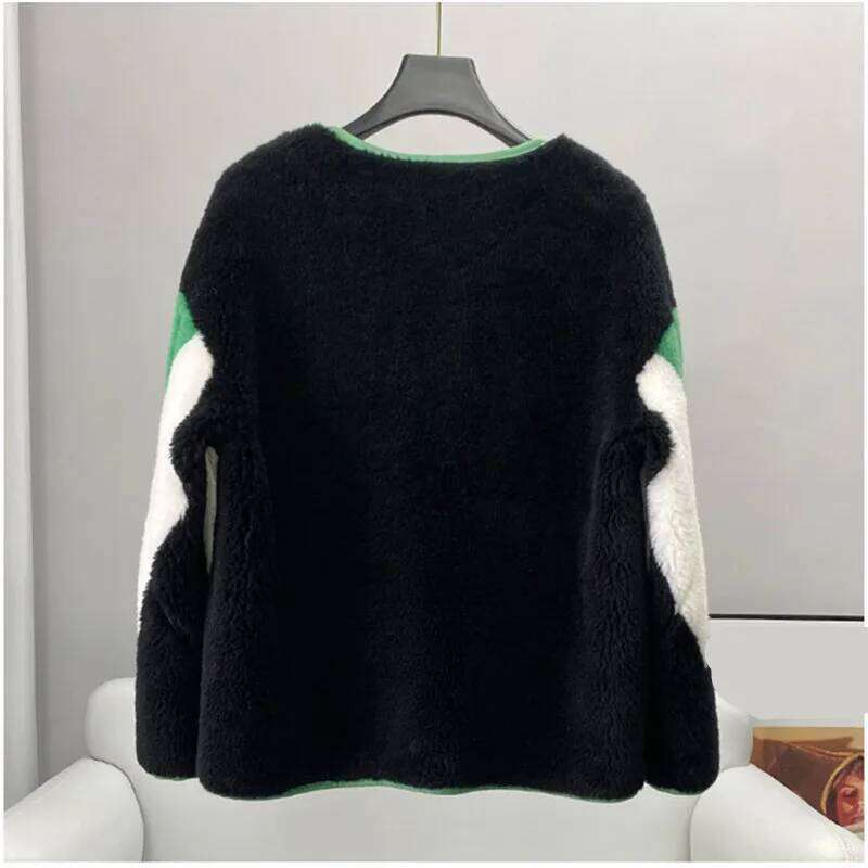 PUDI Women Genuine Wool Fur Fashion Coat Hot Sale Pattern Design Jacket CT256