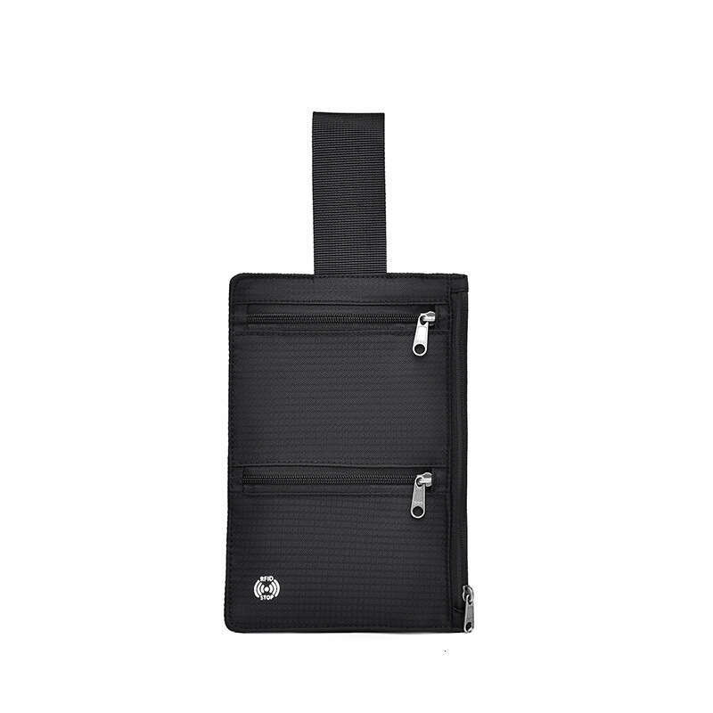 Multifunctional Passport Bag Portable Waist Hanging Ultra-thin Travel Wallet RFID Anti-theft Brush